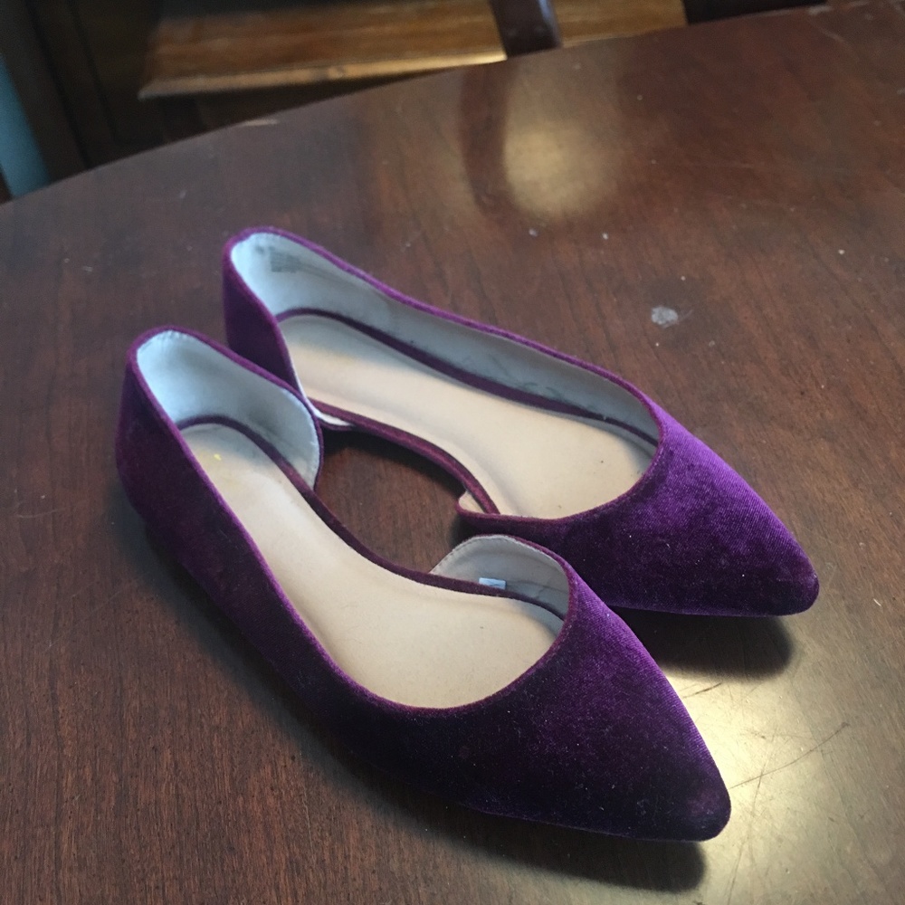 Maroon Velvet Flats